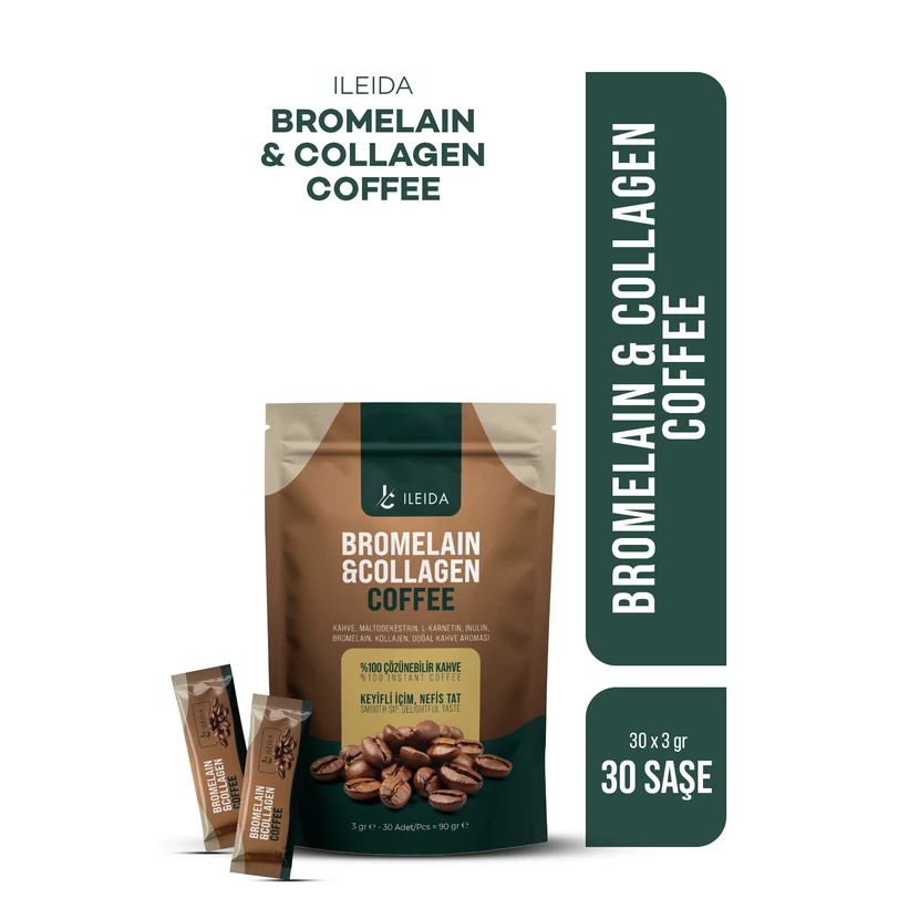 پودر کافی کلاژن بروملایین ایلیدا ۱ بسته ۳۰ عددی