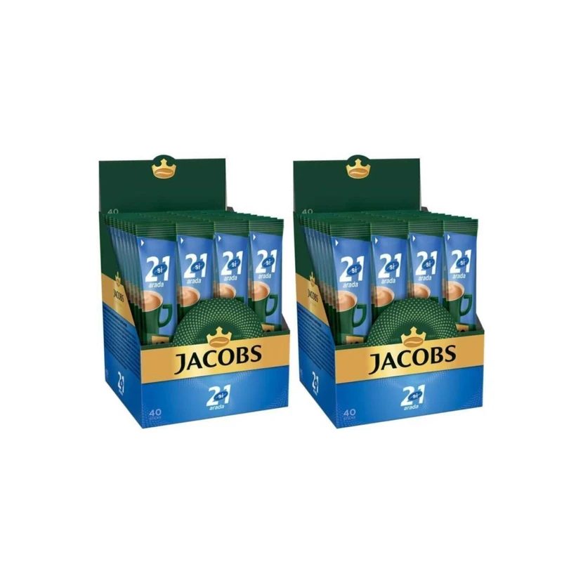 قهوه فوری ۲ در ۱ روشن جاکوبز ۲ بسته ۴۰ عددی (۸۰ عدد)