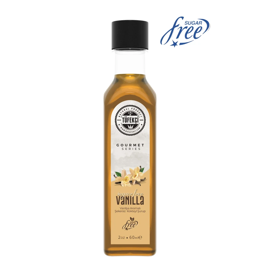 شربت قهوه وانیلی بدون قند بای توفکچی ۱ بسته ۶۰ میلی‌لیتری