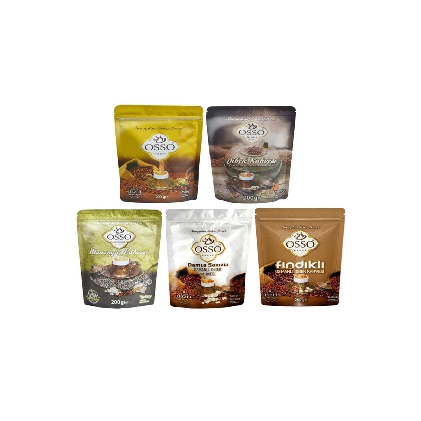 مجموعه ۵ تایی قهوه (عثمانی، دیبک، مننگیچ، دملا، فندق) اوسّو ۱ مجموعه ۵ عددی