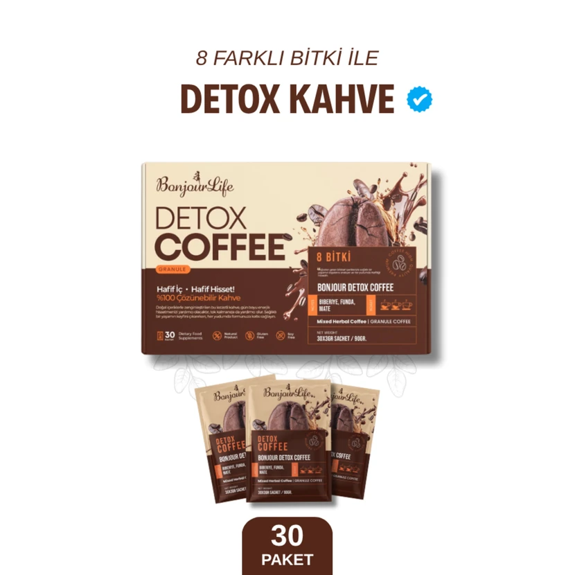 قهوه دتوکس بونژور لایف ۱ بسته ۳۰ عددی
