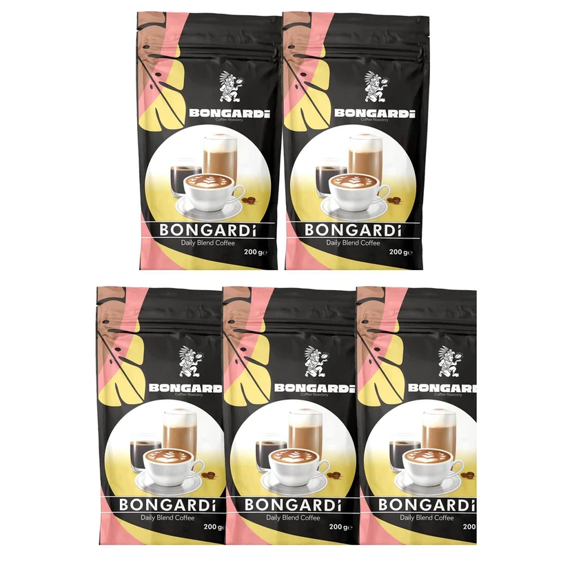 پک ۵ عددی قهوه ترکیب روزانه بونگاردی ۵ بسته ۲۰۰ گرمی