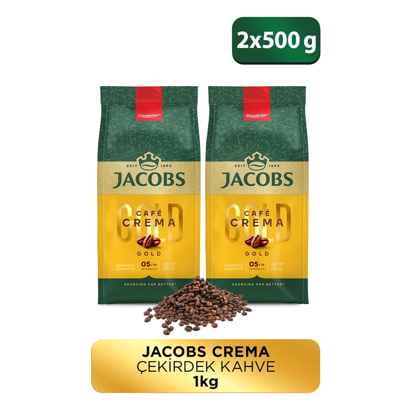 دانه قهوه کافه کرما جاکوبز ۲ بسته ۵۰۰ گرمی