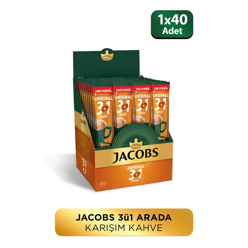 قهوه فوری ۳ در ۱ جاکوبز ۱ بسته ۴۰ عددی