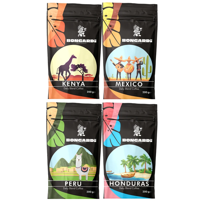 ست ۴ عددی بلند محلی (پرو، هندوراس، مکزیکا، کنیا) بونگاردی ۴ بسته ۲۰۰ گرمی