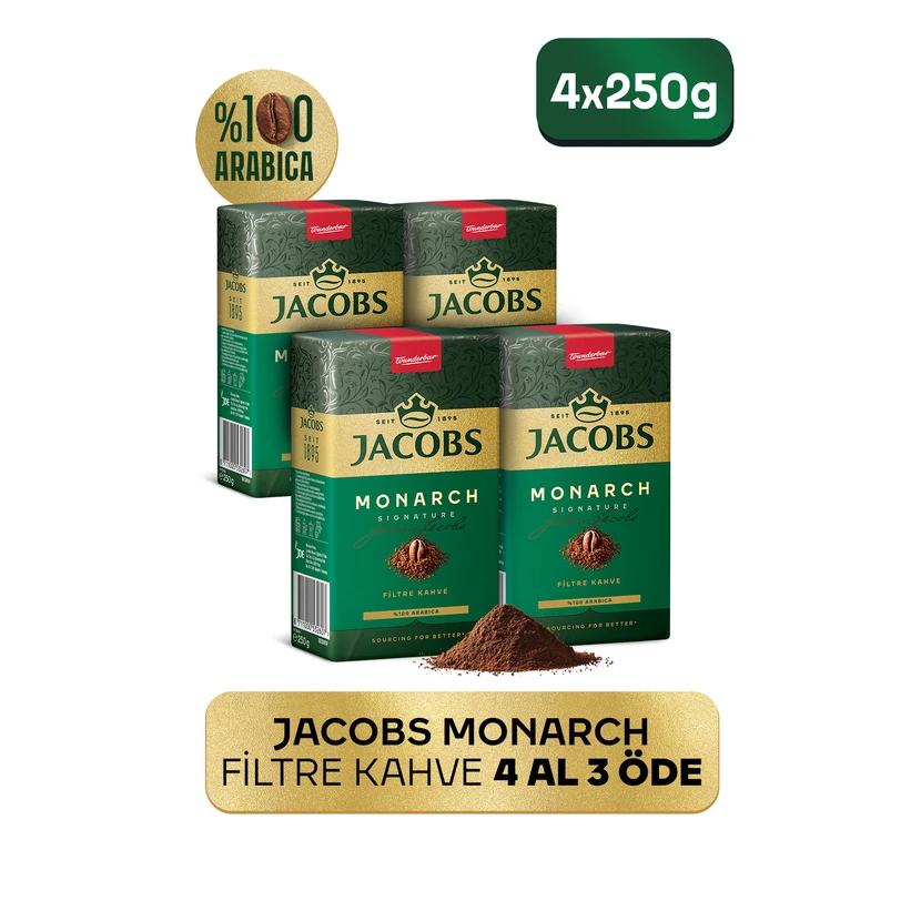 قهوه فیلتر مونارک جاکوبز ۴ عدد بسته ۲۵۰ گرمی