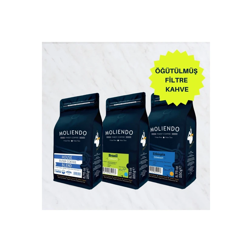 قهوه فیلتر آسیاب‌شده بسته اقتصادی مولیندو ۳ عدد بسته ۲۵۰ گرمی