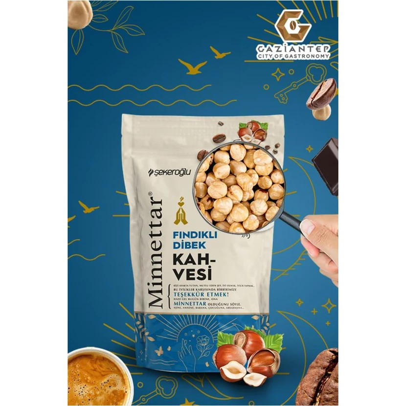 قهوه دیبک فندق‌دار مینتار شکراوغلو بسته ۱۶۵ گرمی