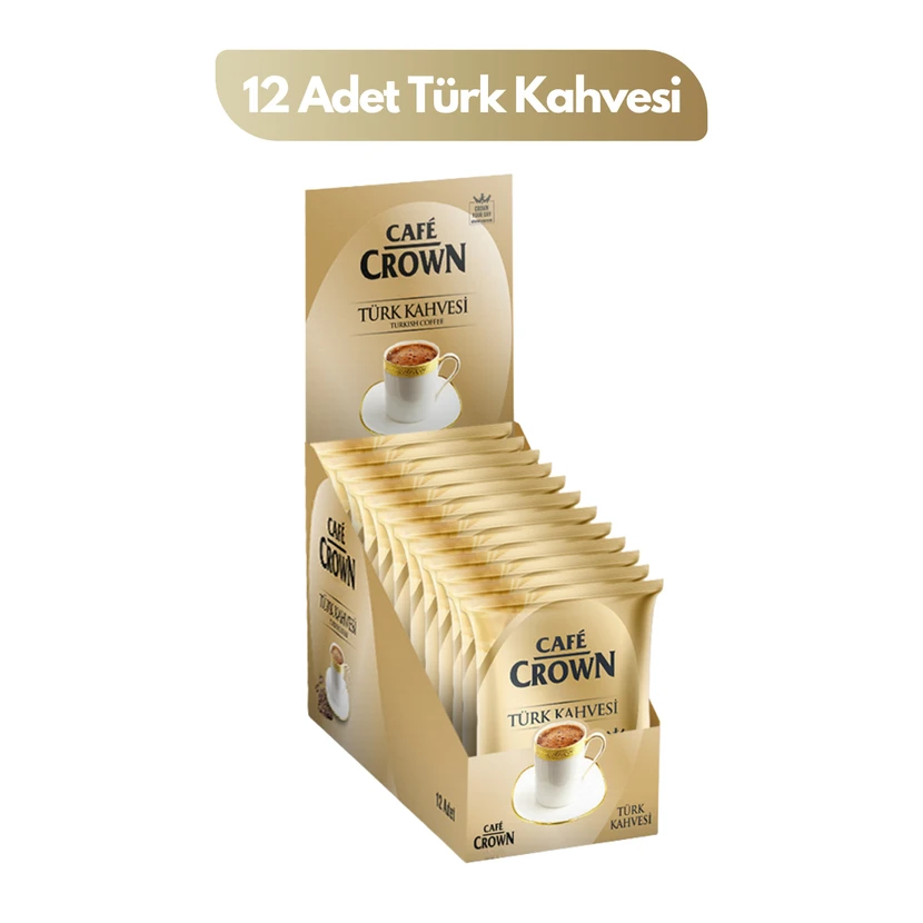 قهوه ترک کافه کراون ۱۲ عدد بسته ۱۰۰ گرمی