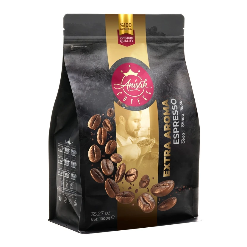 قهوه اسپرسو با عطر غنی ۱۰۰٪ عربیکا انیساه بسته ۱۰۰۰ گرمی