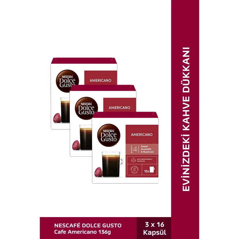 نسکافه دولچه گوستو آمریکانو 16 کپسولی - بسته 3 عددی