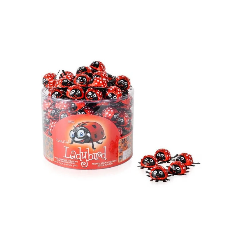 آبنبات لیدی‌برد الوان 8 گرمی بسته 100 عددی