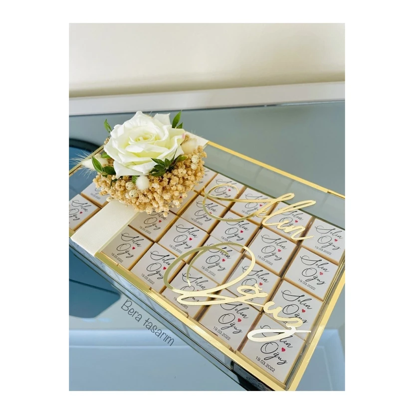 شکلات خواستگاری و نامزدی طرح گل (Bera Tasarım) - 60 عدد