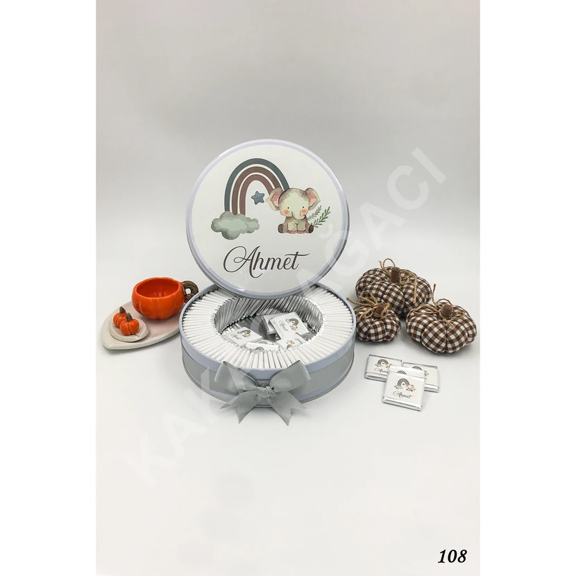 شکلات پذیرایی 100 عددی «فیل و رنگین‌کمان» مخصوص جشن پسرانه - کاکائو آغاجی