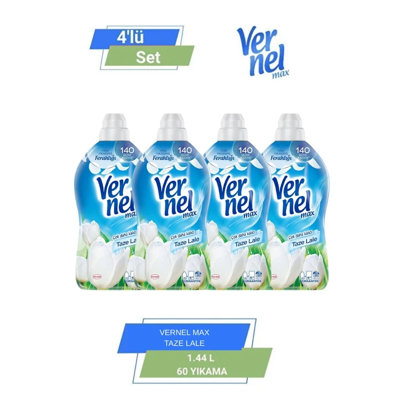 ورنیل مکس نرم‌کننده لباس رایحه گل تازه 4x1.44 لیتر