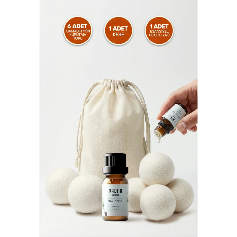 توپ پشمی خشک‌کن و خوشبوکن لباس پارلا کانسپت 6 عددی ایکس‌ال