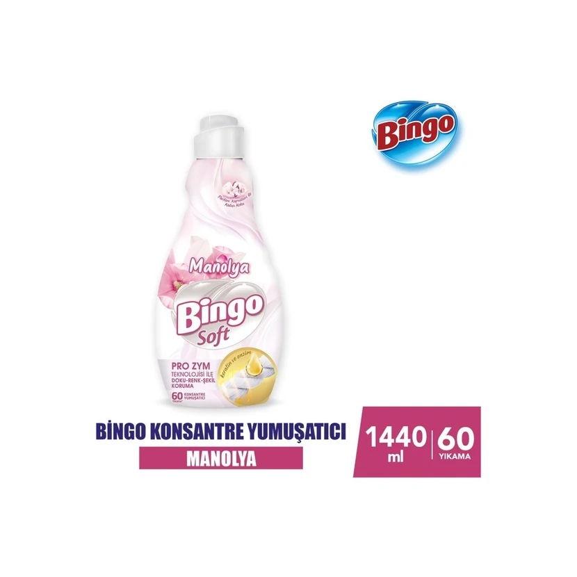 نرم‌کننده کنسانتره لباس بینگو مانولیا 1440 میلی‌لیتر بسته 4 عددی