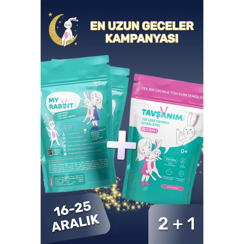 پودر اکسیژنه لکه‌بر و سفیدکننده مای ربیت بسته 3 × 800 گرم