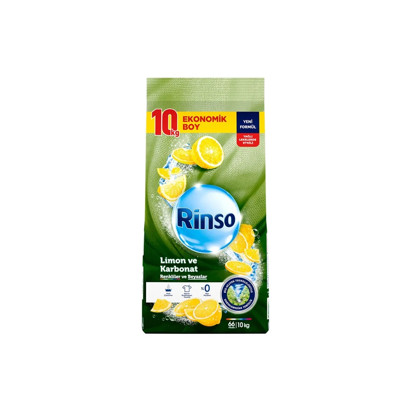 پودر لباسشویی رینسو لیمو و کربنات مخصوص رنگی و سفید 10 کیلوگرم