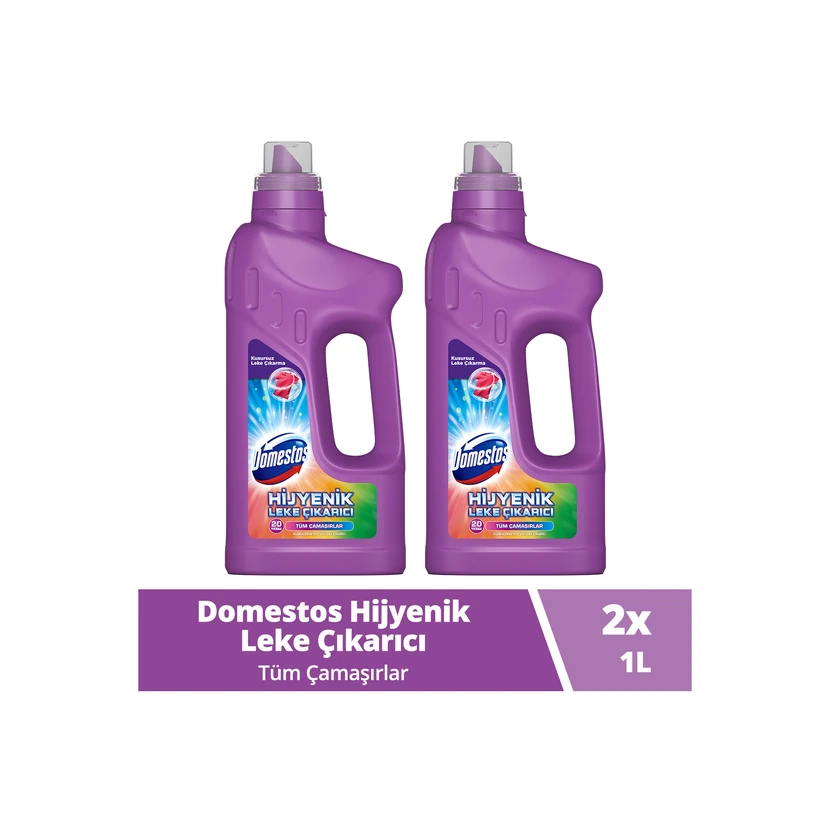 دومستوس مایع لکه‌بر بهداشتی لباس 1 لیتری دو عددی
