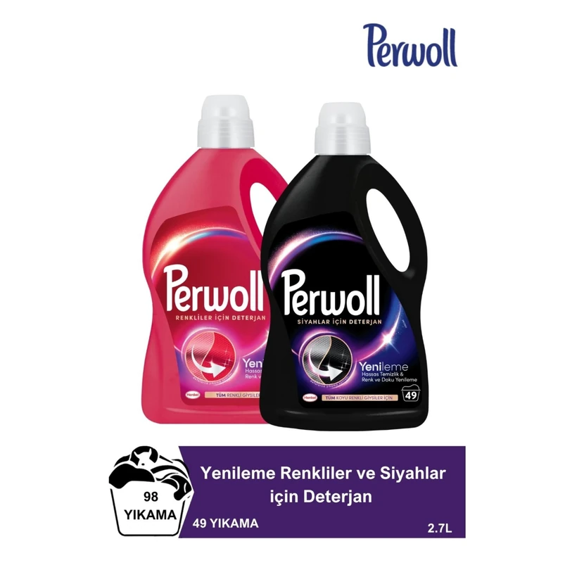 پروول مایع شوینده لباس حساس 2.7 لیتری بسته 2 عددی (مشکی و رنگی)