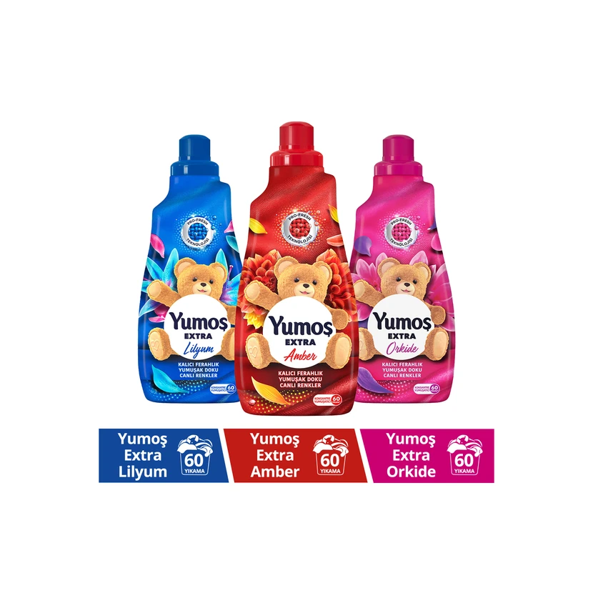 یوموش اکسترا نرم‌کننده لباس کنسانتره 1.44 لیتر (آمبر، لیلیوم، ارکیده)