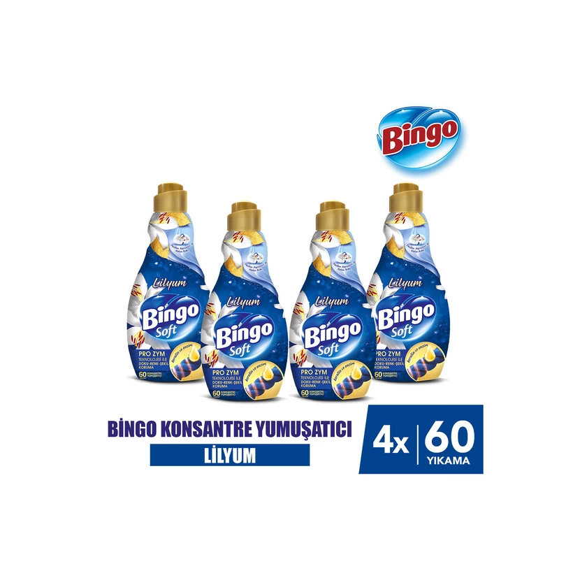 بینگو نرم‌کننده لباس لیلیوم 1.44 لیتر بسته 4 عددی