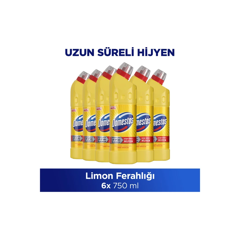 دومستوس سفیدکننده مایع رایحه لیمو 750 میلی‌لیتر (بسته 6 عددی)