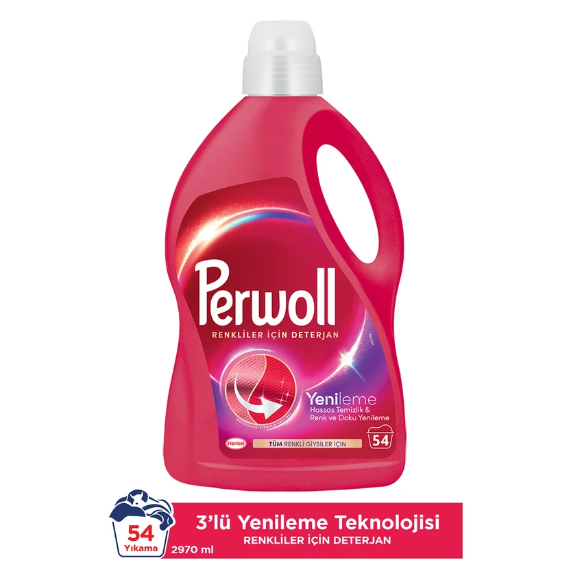 مایع لباسشویی پرول مخصوص رنگی و حساس 2970 میلی‌لیتر 54 شست‌وشو