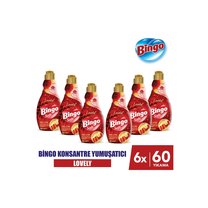 بینگو سافت نرم‌کننده لباس کنسانتره لاولی 1440 میلی‌لیتر ×6