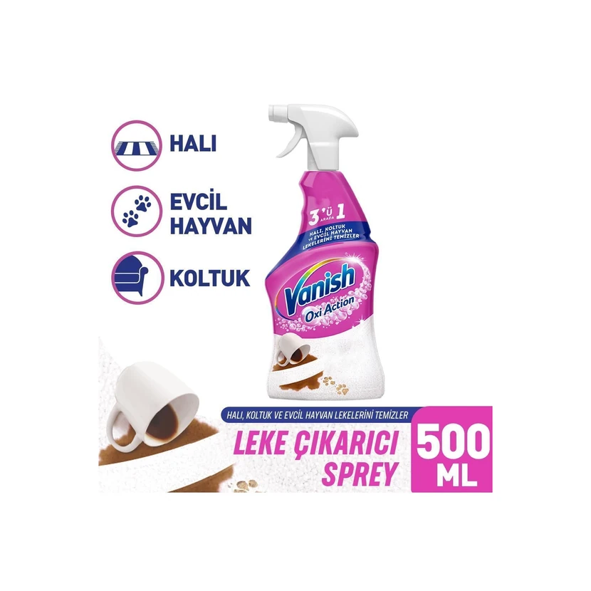 اسپری لکه‌بر ونیش اکسی اکشن مخصوص فرش، مبل و حیوانات خانگی 500 میلی‌لیتر