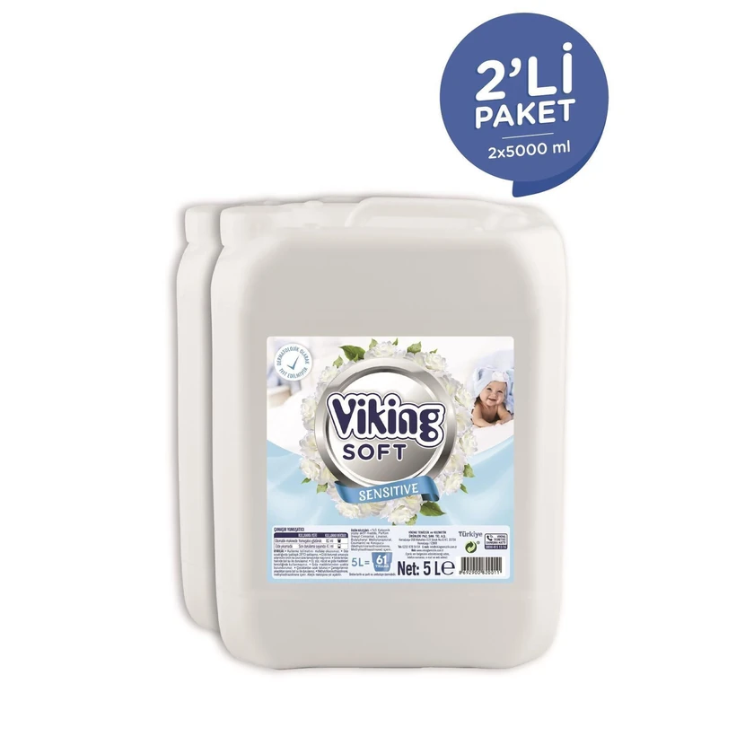 نرم‌کننده لباس وایکینگ حساس 5 لیتر بسته 2 عددی