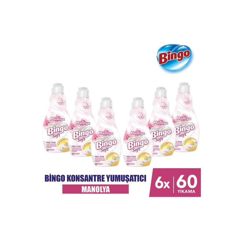نرم‌کننده لباس کنسانتره بینگو مانولیا 1440 میلی‌لیتر در 6 عدد