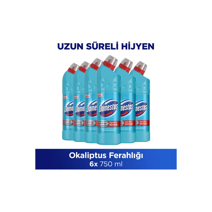 دومستوس سفیدکننده مایع اکالیپتوس 750 میلی‌لیتر (بسته 6 عددی)