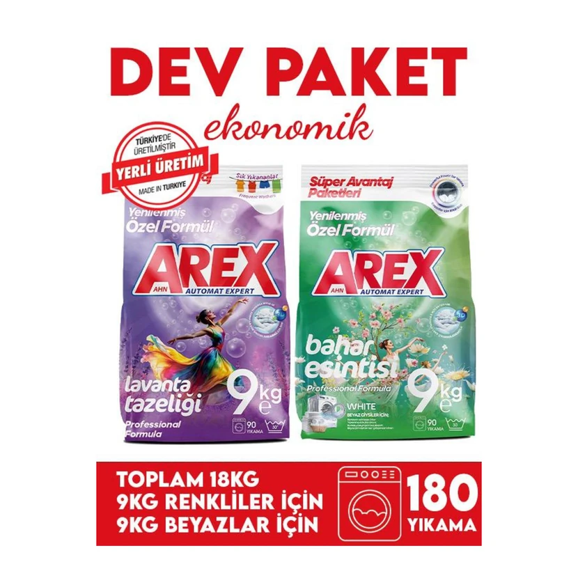 پودر لباسشویی آرکس بسته اقتصادی بزرگ 9 کیلوگرمی مخصوص سفیدها