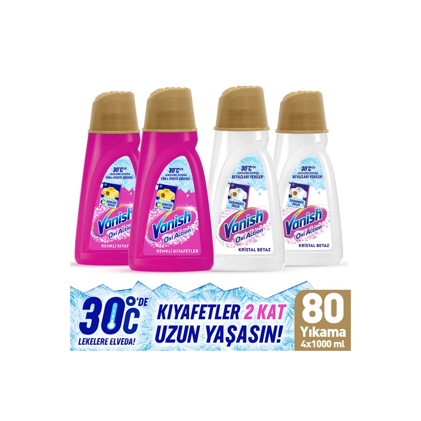 ونیش اوکسی اکشن مایع لکه‌بر و تقویت‌کننده شوینده (رنگی و سفید) 4 × 1000 میلی‌لیتر