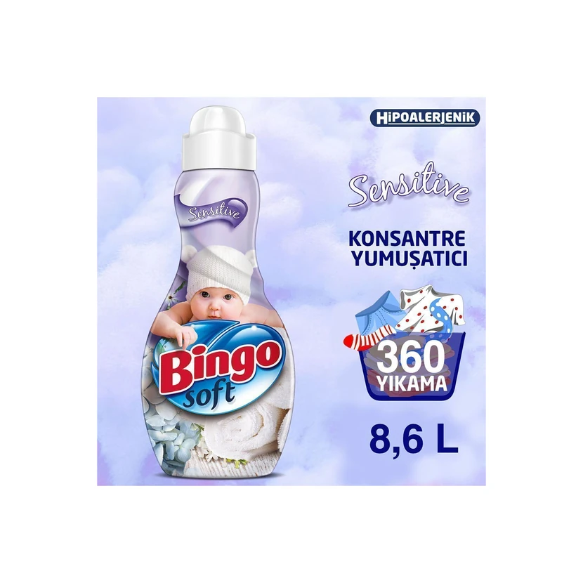 نرم‌کننده کنسانتره لباس بیگو مخصوص پوست حساس 1440 میلی‌لیتر در بسته 6 عددی