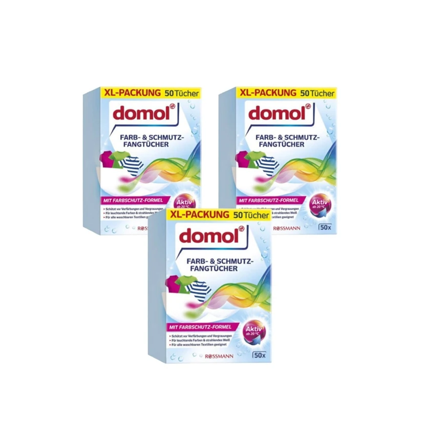 دومول دستمال جداکننده رنگ برای ماشین لباسشویی 50 عددی (3 بسته)