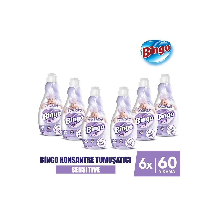 نرم‌کننده کنسانتره لباس بینگو مخصوص پوست حساس 1.44 لیتر ×6