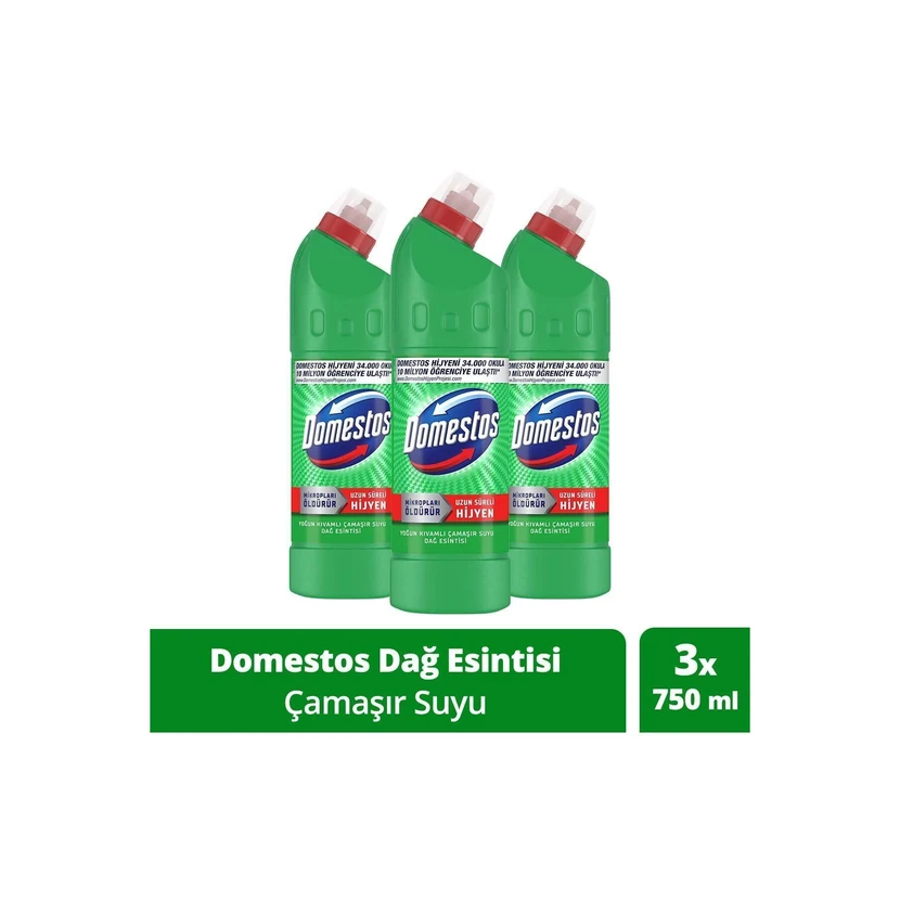 دومستوس مایع سفیدکننده نسیم کوه 750 میلی‌لیتر - بسته 3 عددی