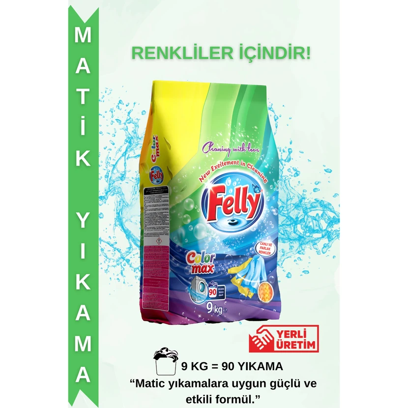 پودر لباسشویی فِلی 9 کیلو مخصوص لباس‌های رنگی