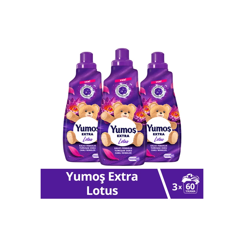 نرم‌کننده لباس یوموش اکسترا لوتوس 1440 میلی‌لیتری بسته 3 عددی