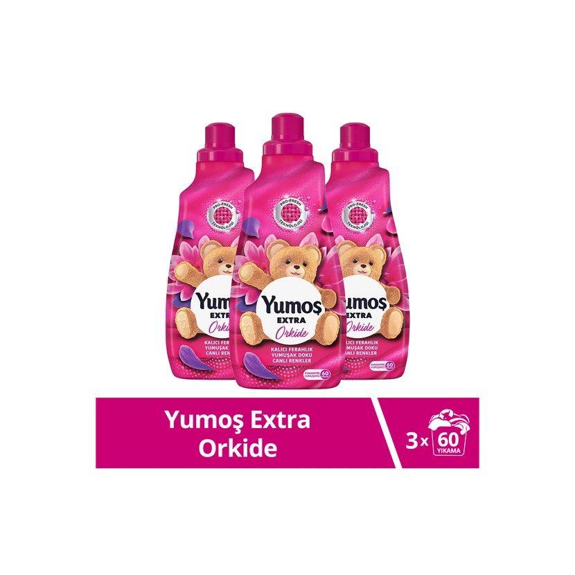 یوموش نرم‌کننده لباس کنسانتره ارکیده 1440 میلی‌لیتر پک 3 عددی