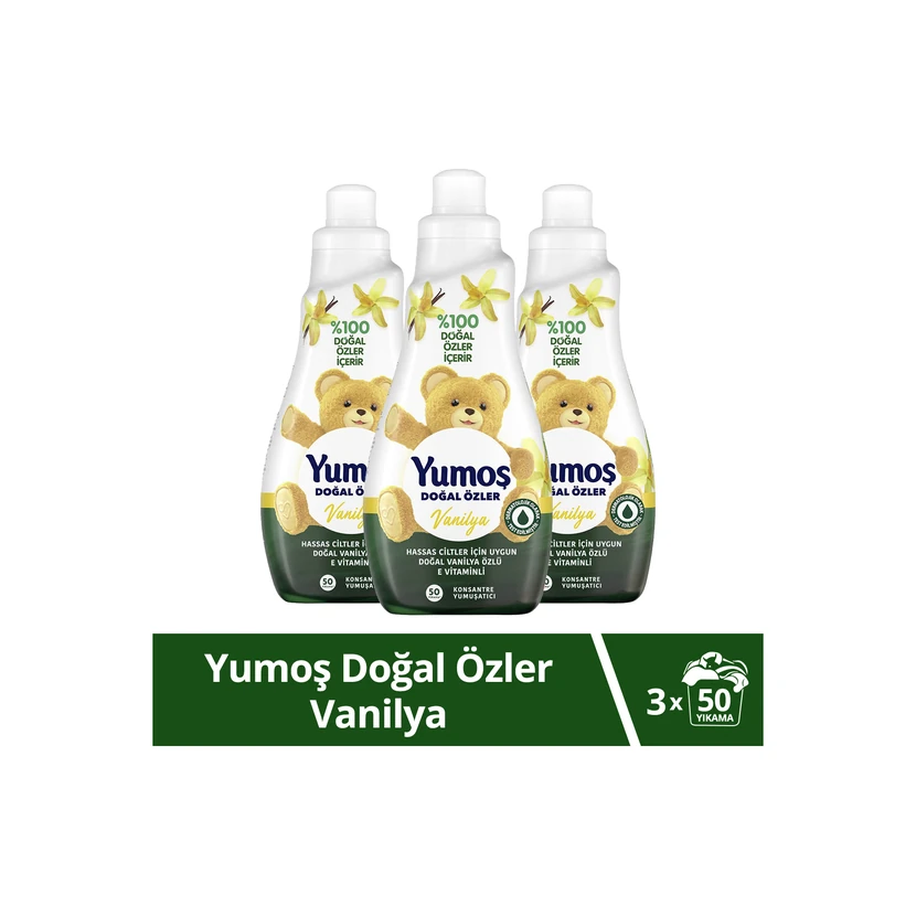 یوموش نرم‌کننده لباس کنسانتره وانیل 1200 میلی‌لیتر 3 عددی