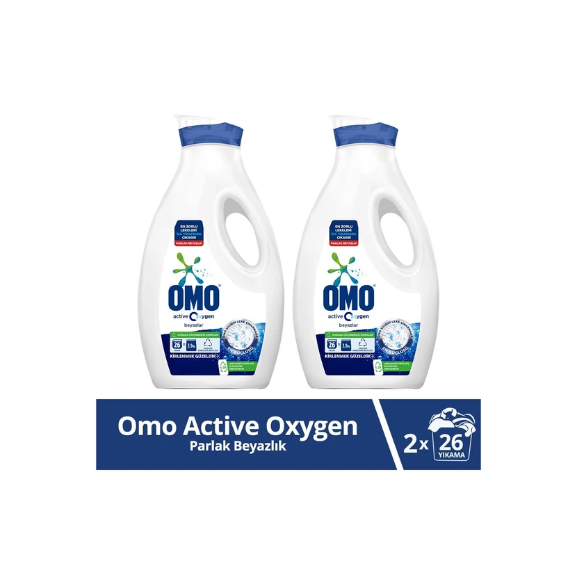 اومو مایع شوینده اکسیژن فعال مخصوص لباس‌های سفید ۱٫۶۹ لیتر x2