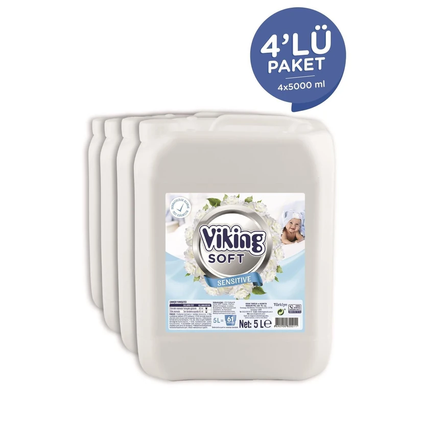 نرم‌کننده لباس وایکینگ سنسیتیو ۵ لیتر (۴ عدد)
