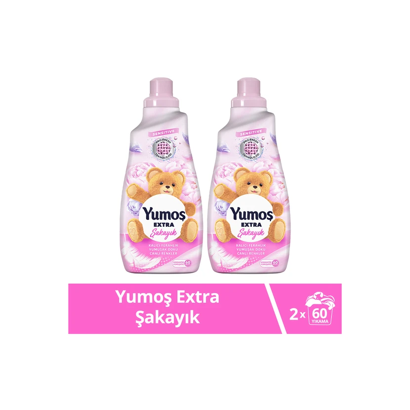 نرم‌کننده لباس یوموش اکسترا کنسانتره رایحه پیونی دوعددی 1440 میلی‌لیتر