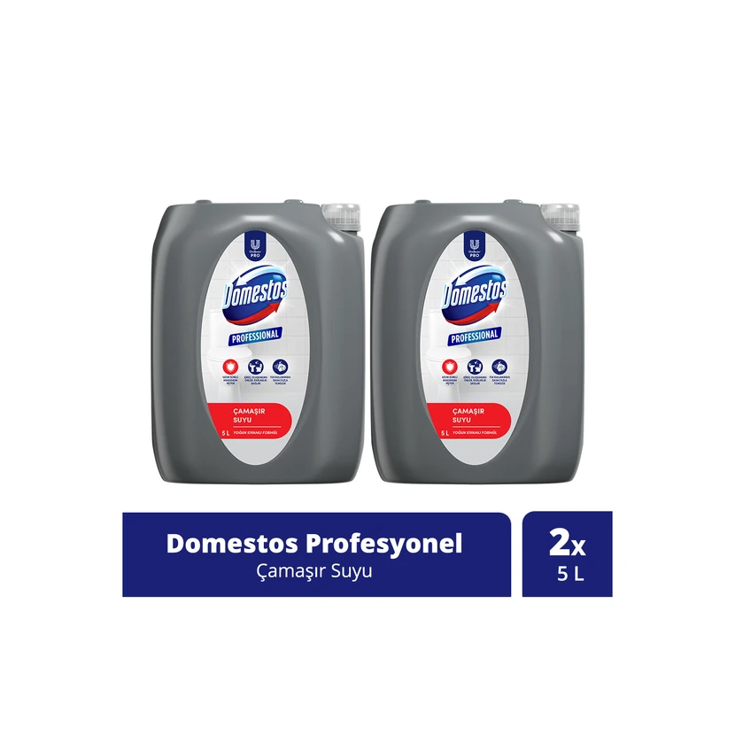 دومستوس مایع سفیدکننده حرفه‌ای لباس 5 لیتر بسته 2 عددی