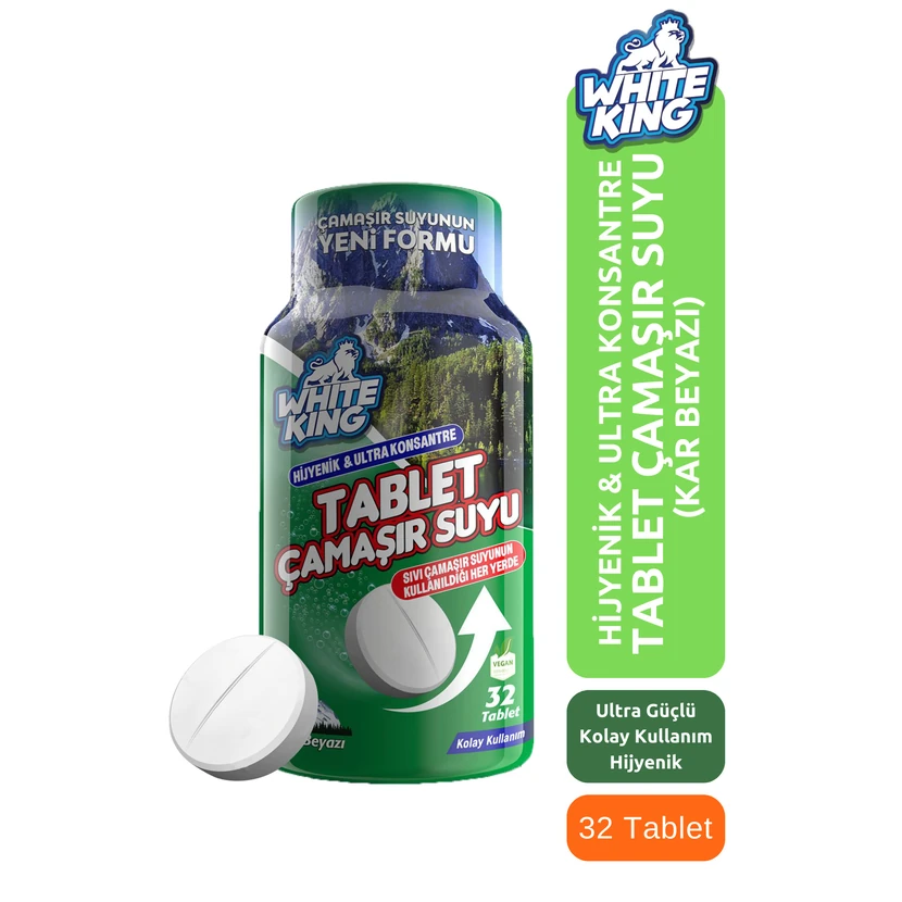 قرص سفیدکننده لباس وایت کینگ 32 عددی هیژِنیک کنسانتره