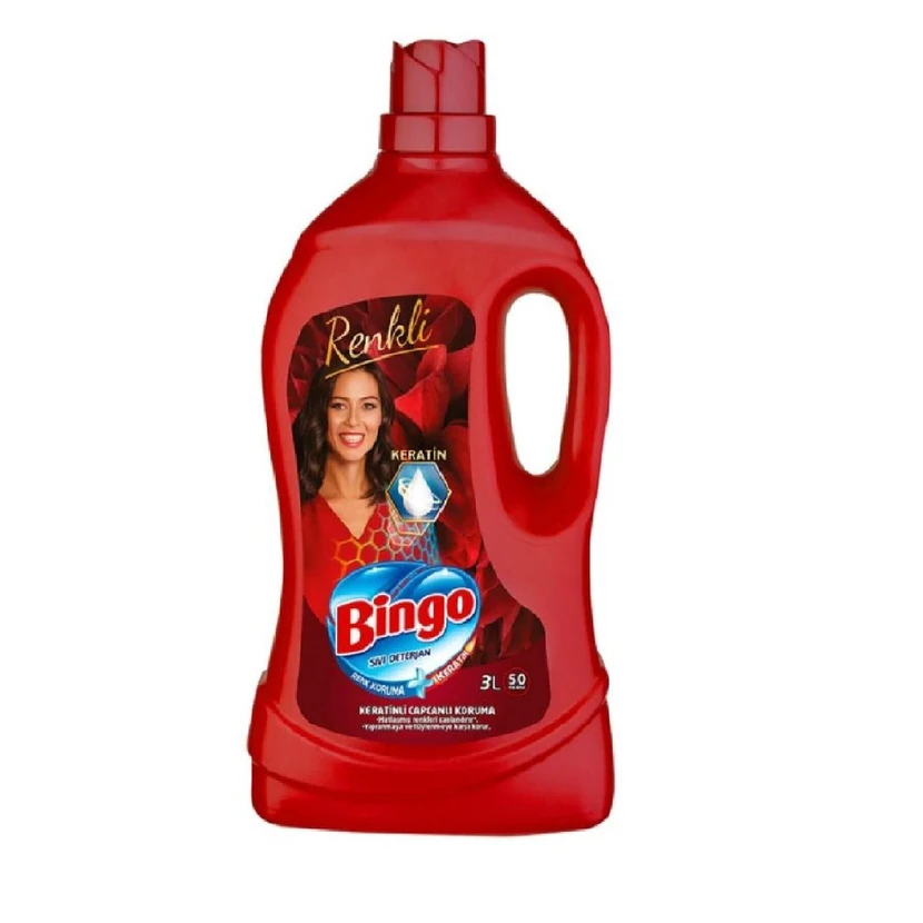 مایع لباسشویی بینگو کراتین ۳ لیتر مخصوص لباس‌های رنگی